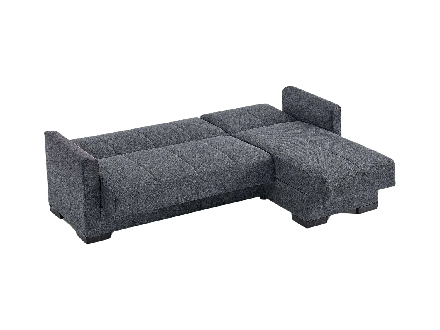 Sofá cama chaise longue Layn c/arcón para salón gris 204x80x117 cm