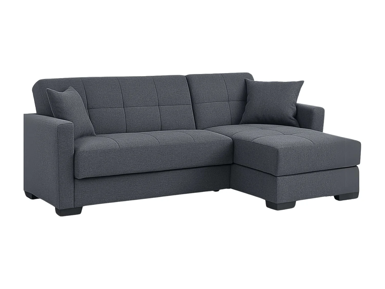 Sofá cama chaise longue Layn c/arcón para salón gris 204x80x117 cm