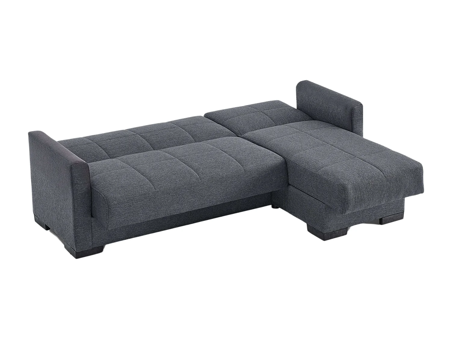 Sofá cama chaise longue Layn c/arcón para salón gris 204x80x117 cm