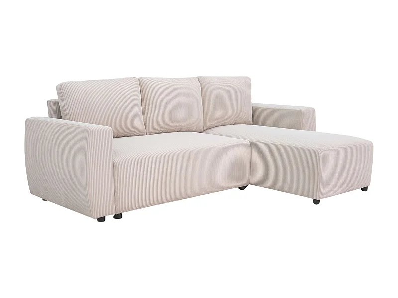 Sofá cama chaise longue Ulises salón beige reversible con arcón 224x84x84 cm