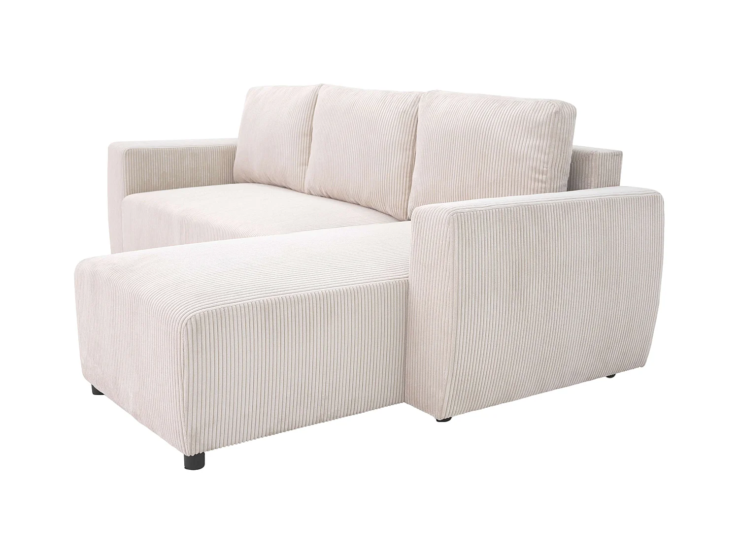 Sofá cama chaise longue Ulises salón beige reversible con arcón 224x84x84 cm