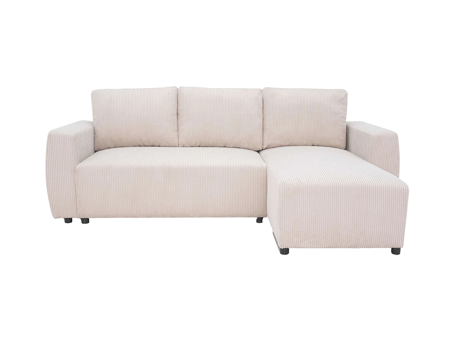 Sofá cama chaise longue Ulises salón beige reversible con arcón 224x84x84 cm