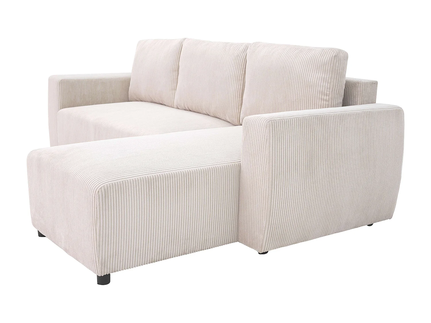 Sofá cama chaise longue Ulises salón beige reversible con arcón 224x84x84 cm