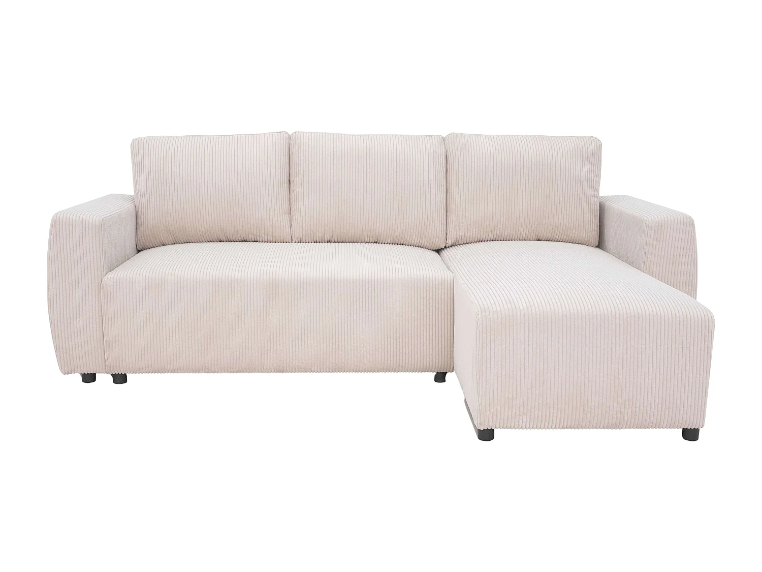 Sofá cama chaise longue Ulises salón beige reversible con arcón 224x84x84 cm