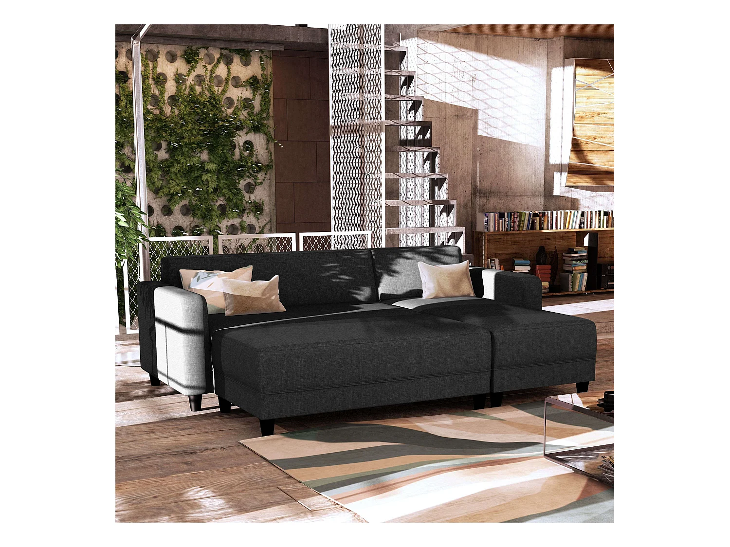 Sofá Cama Bob Sawana Gris Oscuro 138x65x197 cm