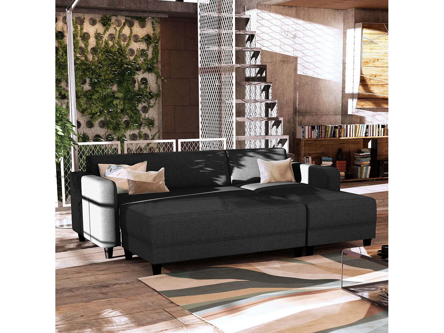 Sofá Cama Bob Sawana Gris Oscuro 138x65x197 cm