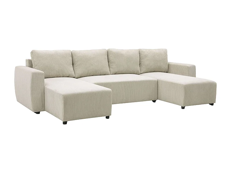 Sofá chaise longue Ulises beige convertible con arcón 297x85x155 cm