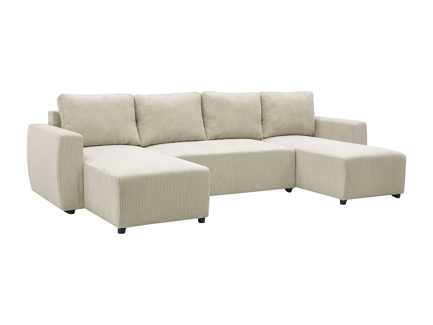 Sofá chaise longue Ulises beige convertible con arcón 297x85x155 cm