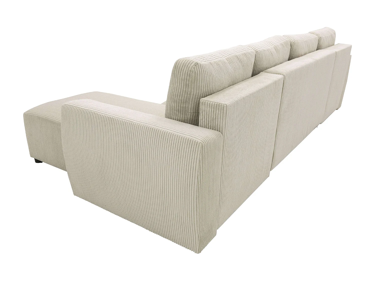 Sofá chaise longue Ulises beige convertible con arcón 297x85x155 cm