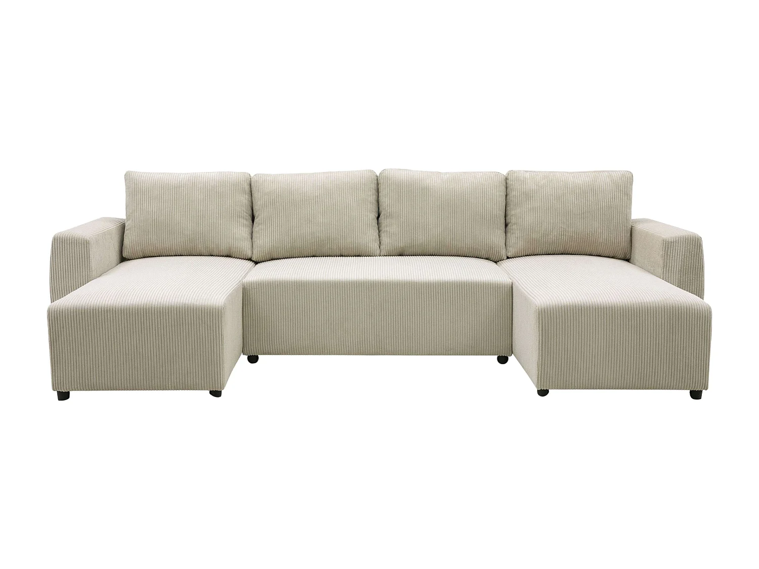 Sofá chaise longue Ulises beige convertible con arcón 297x85x155 cm