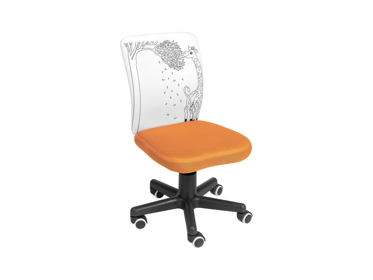 Chaise enfant à roulettes Paint Me Giraffe orange/blanc, feutres 77 x 39 cm
