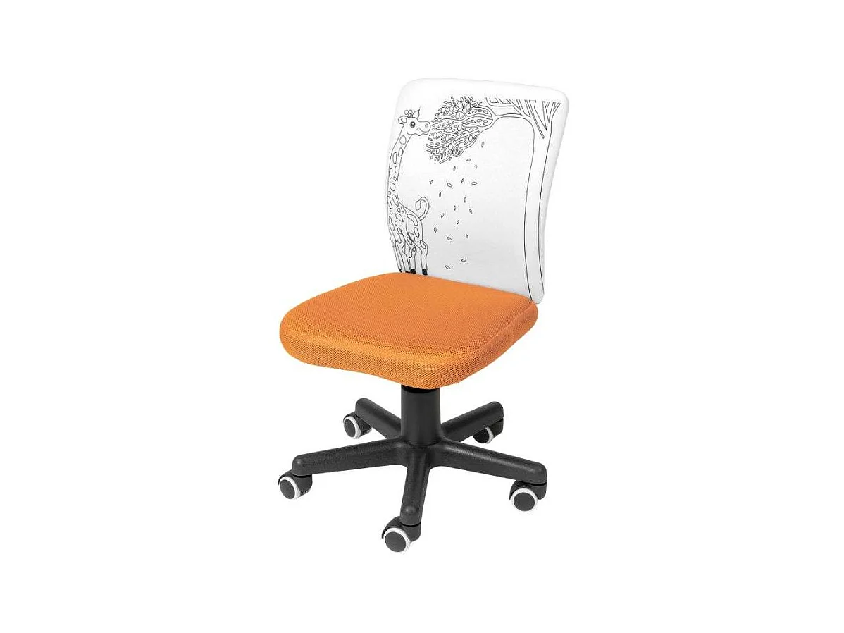 Chaise enfant à roulettes Paint Me Giraffe orange/blanc, feutres 77 x 39 cm