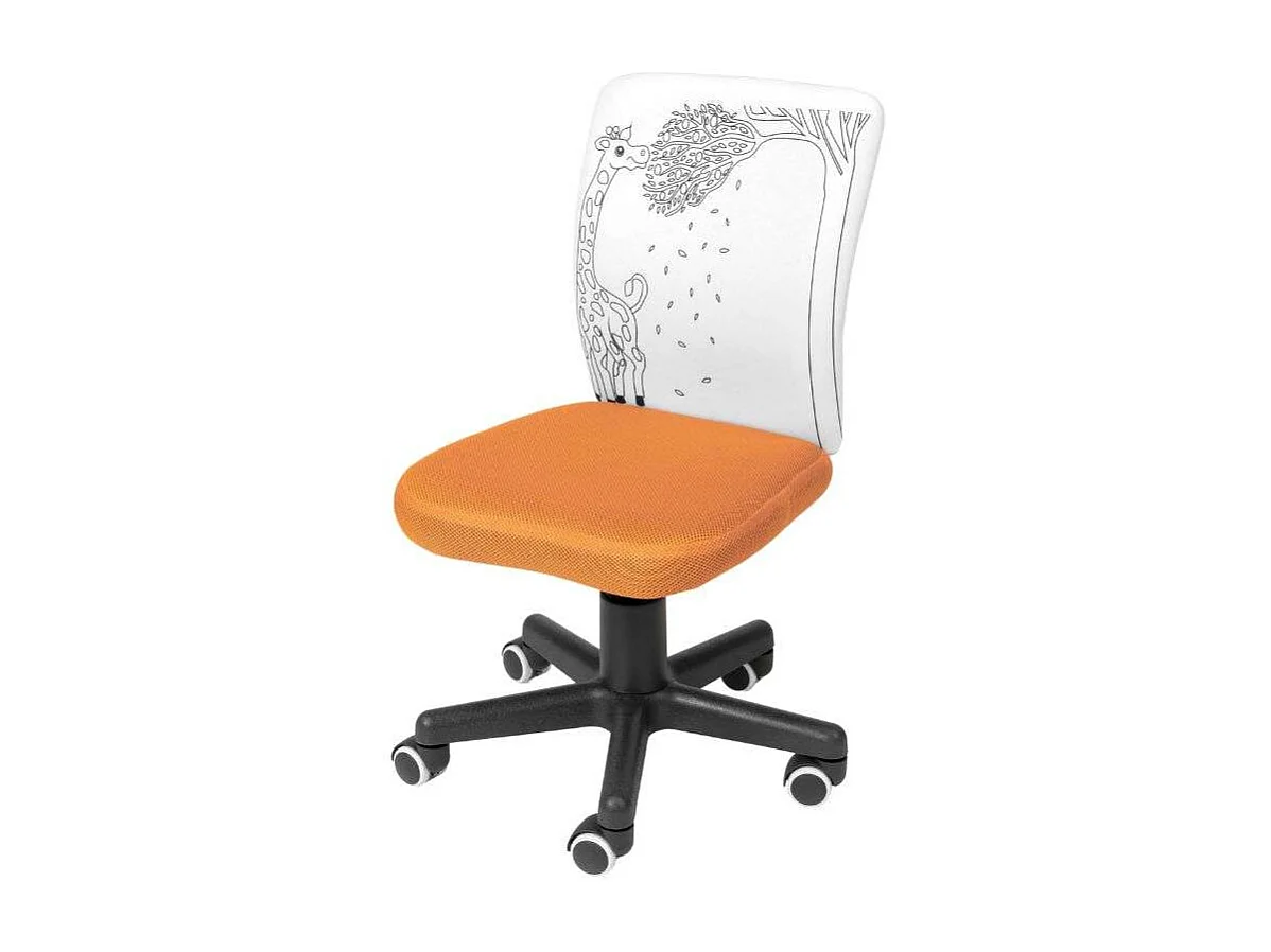 Chaise enfant à roulettes Paint Me Giraffe orange/blanc, feutres 77 x 39 cm