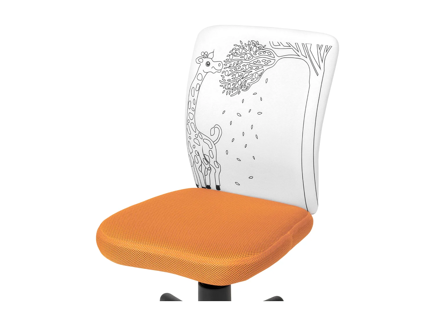 Chaise enfant à roulettes Paint Me Giraffe orange/blanc, feutres 77 x 39 cm