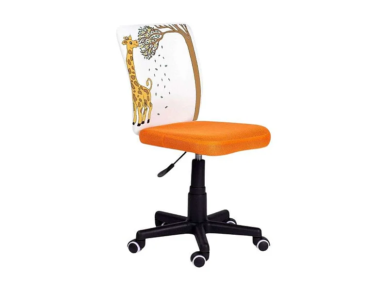 Silla Infantil Pintame Jirafa Naranja/Blanco con Ruedas, Rotuladores 77x39 cm
