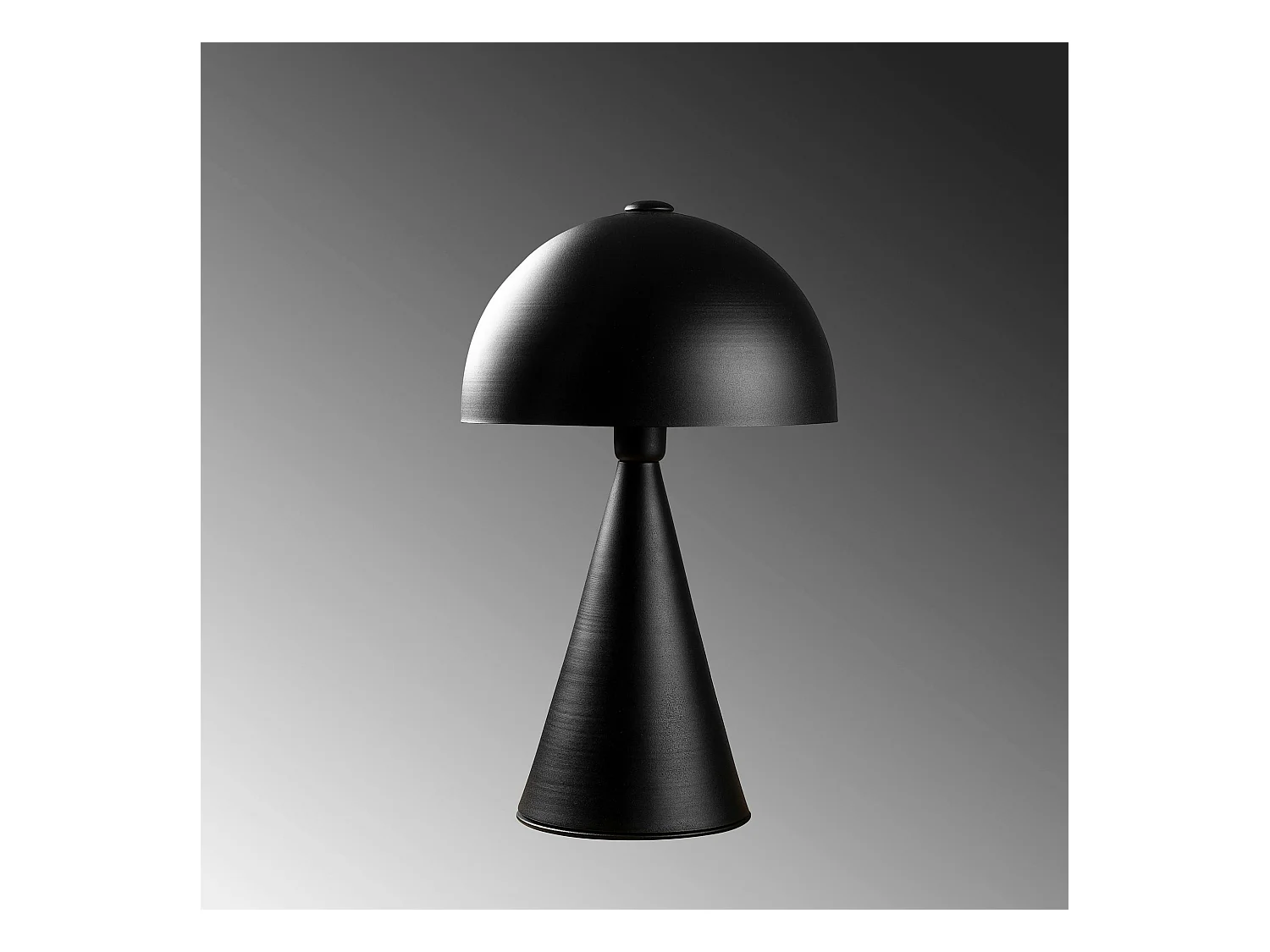 Lampe de table design noire, abat-jour rond vintage SILE