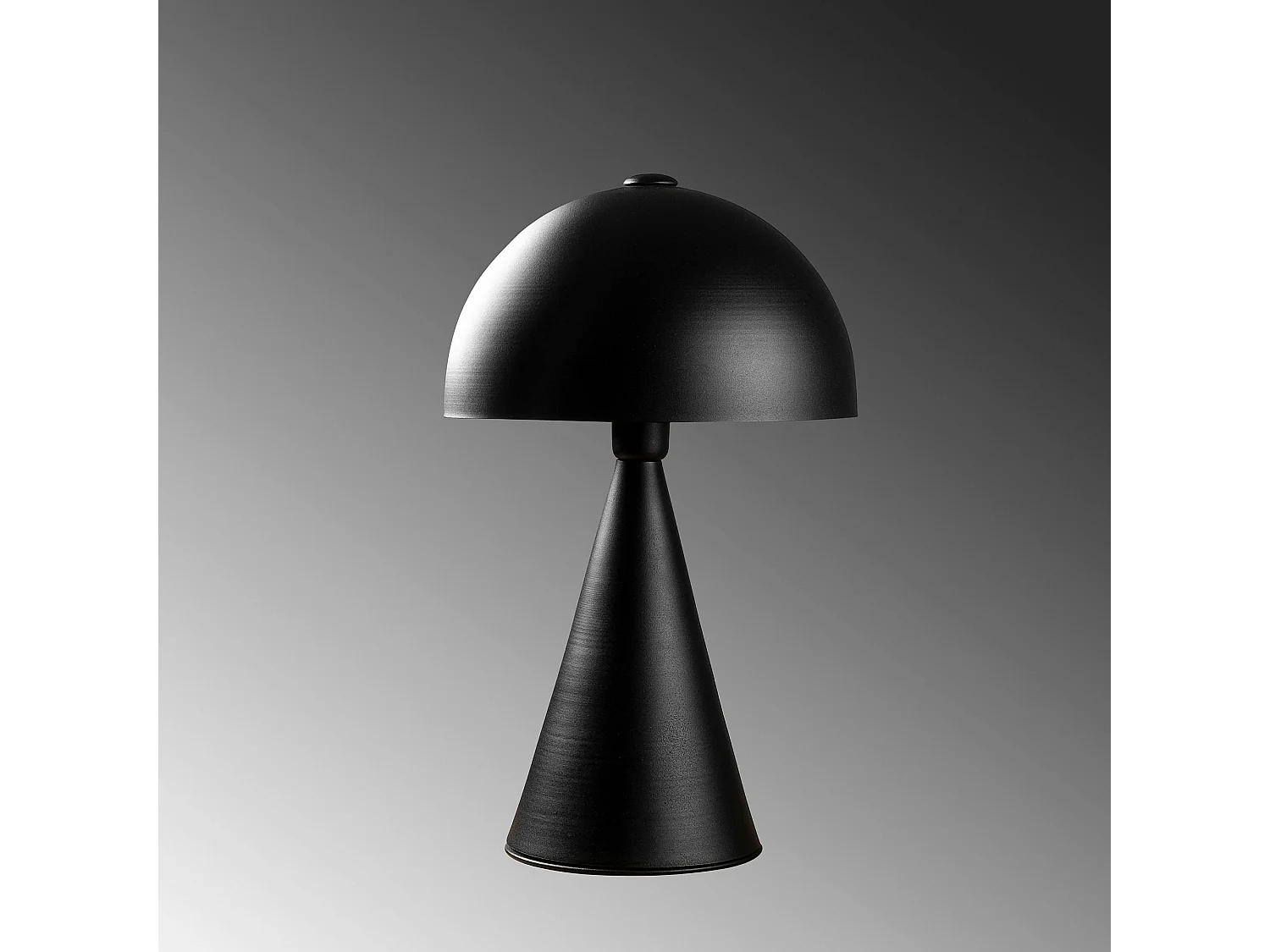 Lampe de table design noire, abat-jour rond vintage SILE