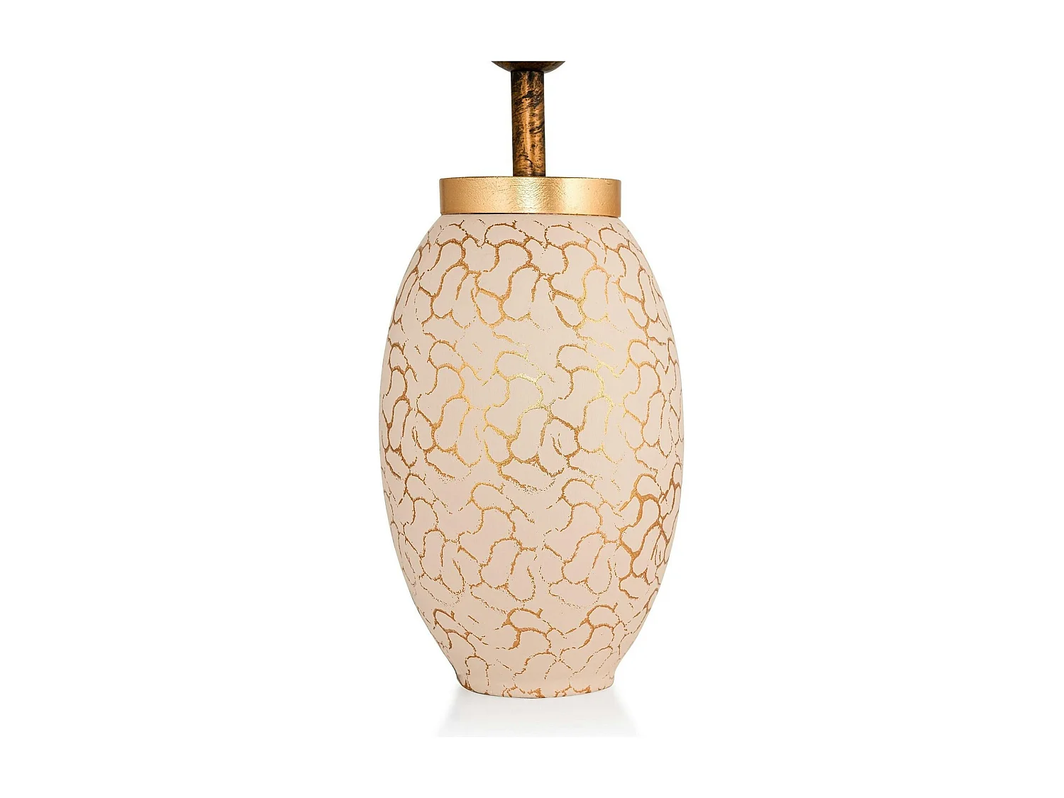 Lampe à poser moderne chic dorée, abat-jour brun chiné KARS