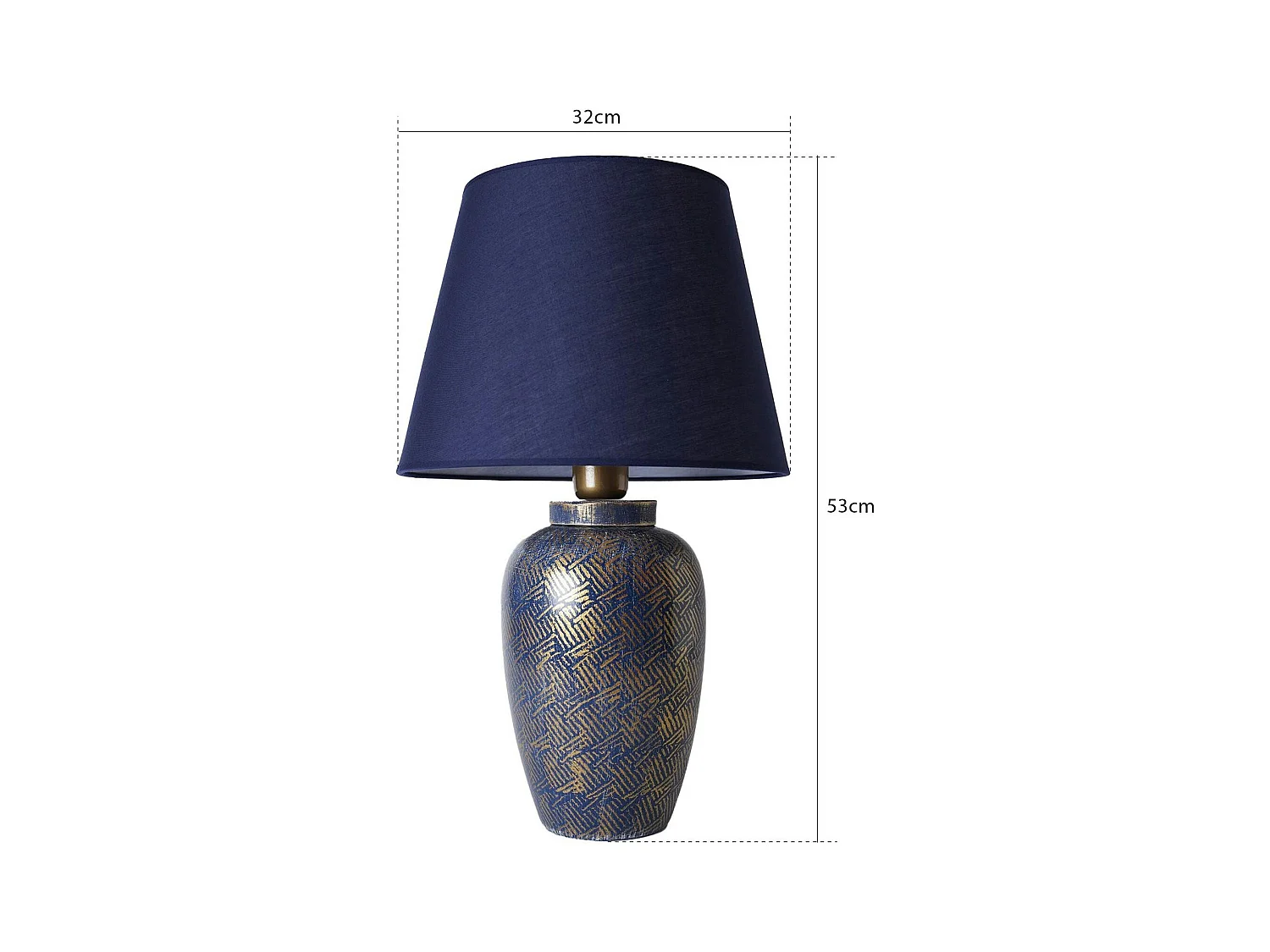 Lampe de salon moderne bleue avec motifs dorés KARS