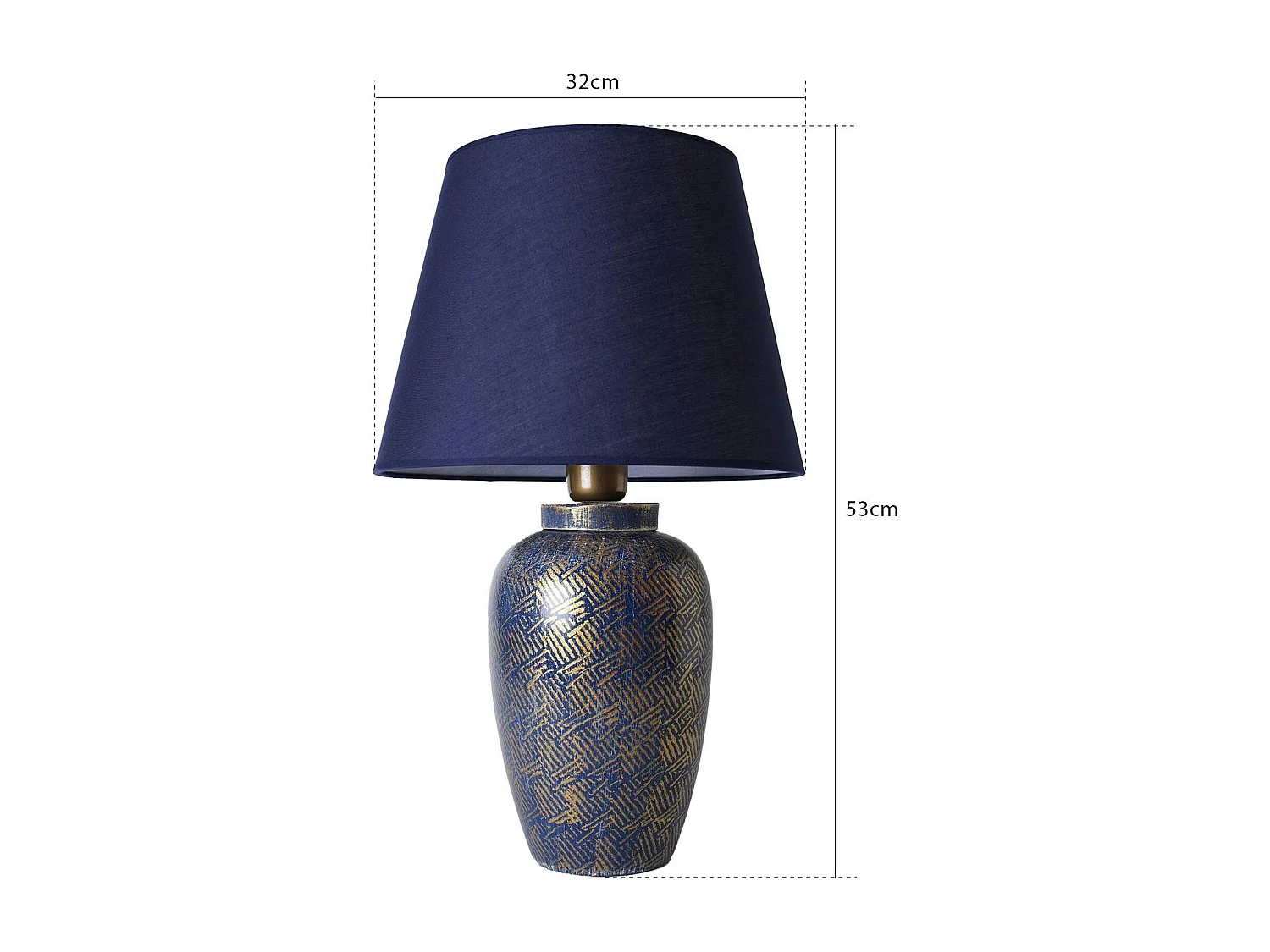 Lampe de salon moderne bleue avec motifs dorés KARS