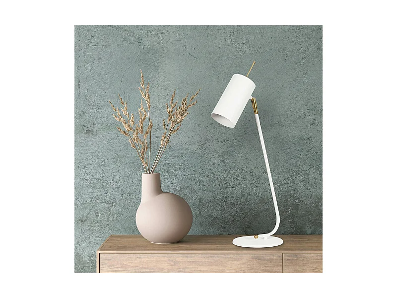 Lampe de table blanche, abat-jour orientable moderne chic SFAX