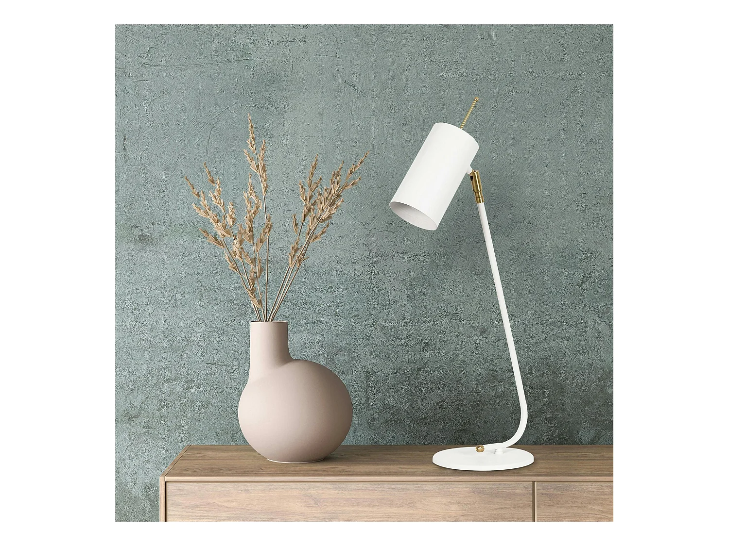 Lampe de table blanche, abat-jour orientable moderne chic SFAX