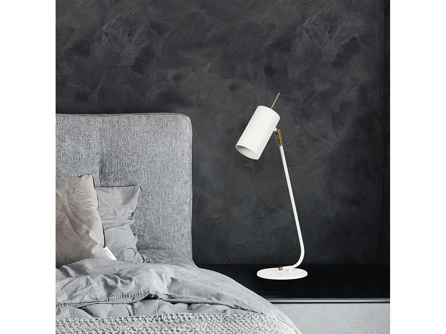 Lampe de table blanche, abat-jour orientable moderne chic SFAX