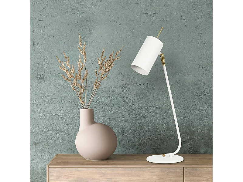 Lampe de table blanche, abat-jour orientable moderne chic SFAX