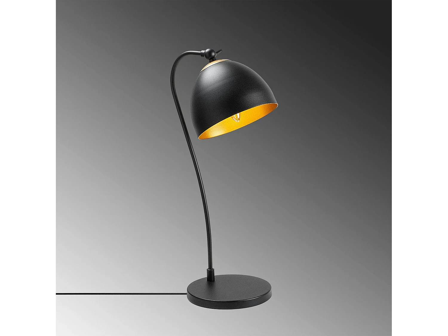 Lampe de chevet moderne noire et dorée, 54 cm SILE