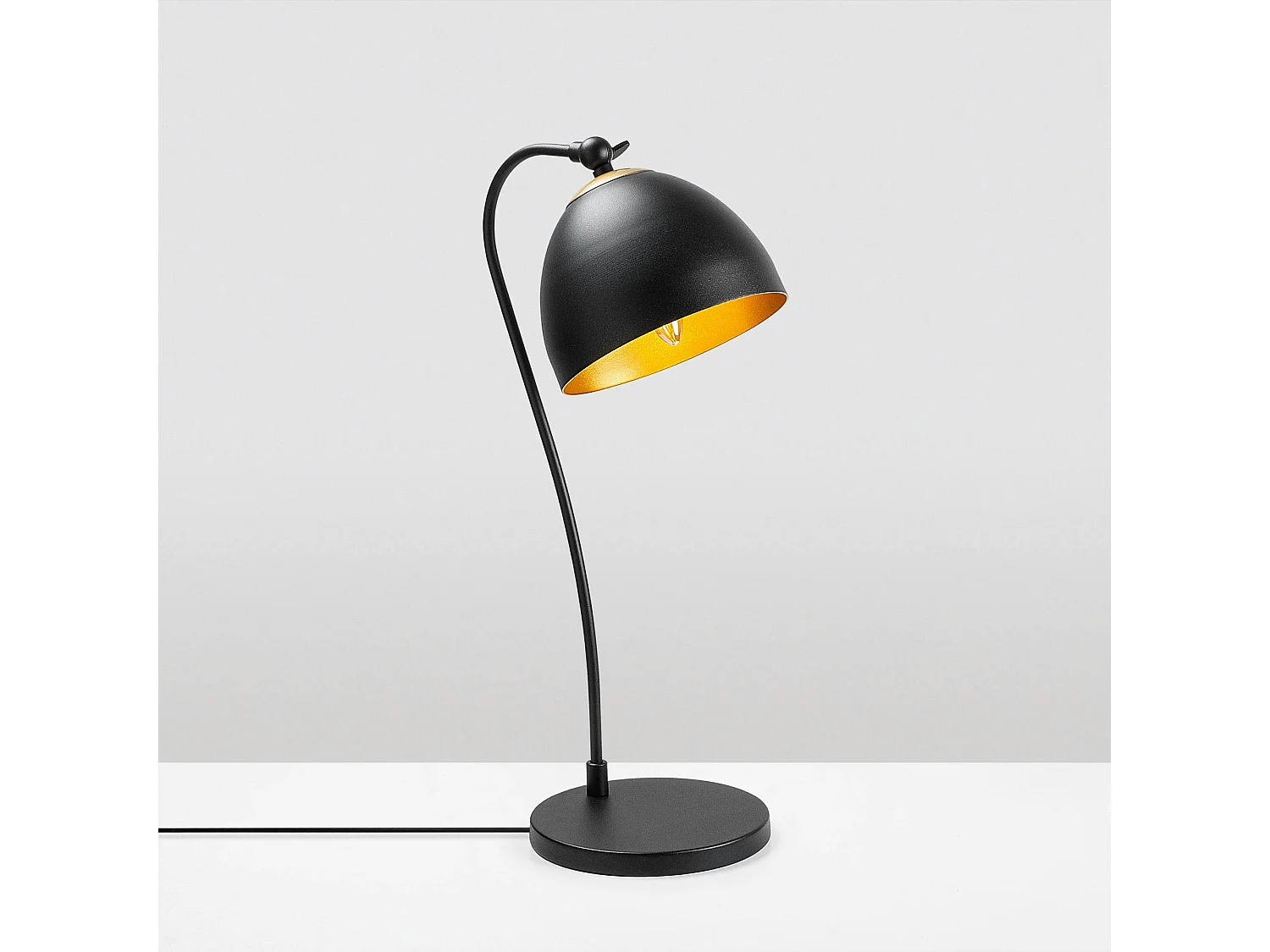Lampe de chevet moderne noire et dorée, 54 cm SILE