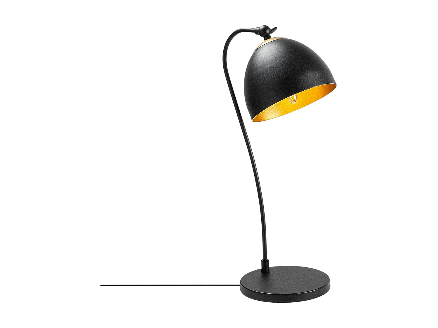 Lampe de chevet moderne noire et dorée, 54 cm SILE