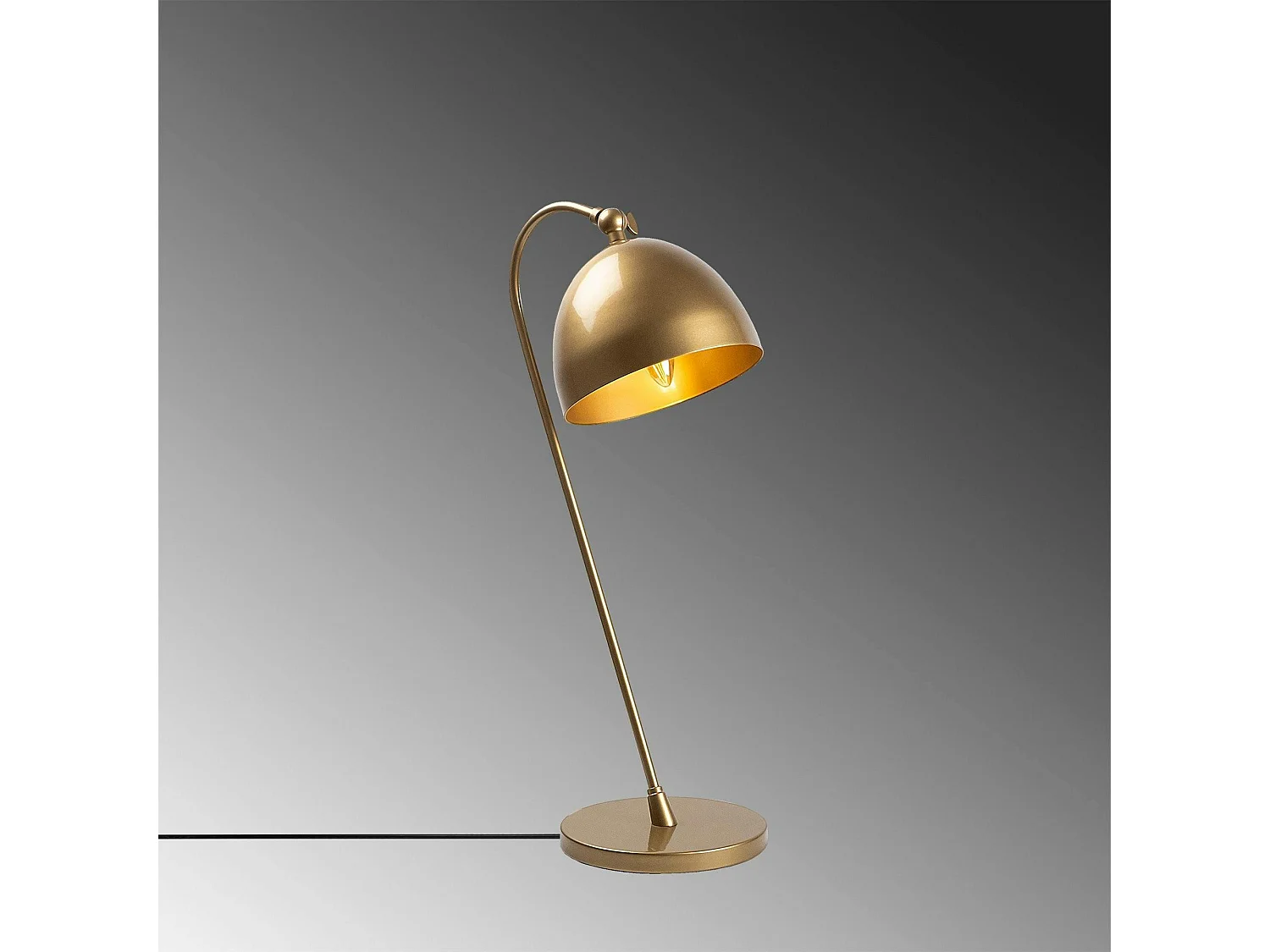 Lampe de chevet vintage cuivrée, abat-jour rond orientable SILE