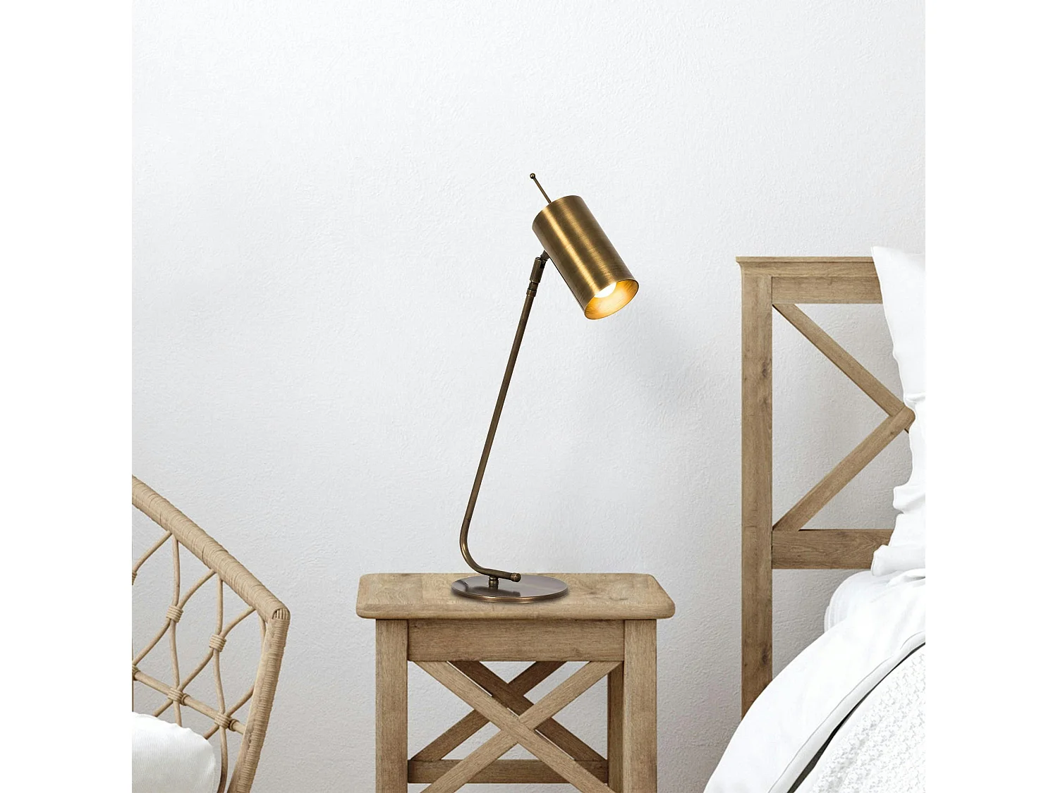 Lampe de table vintage, abat-jour tube orientable SFAX