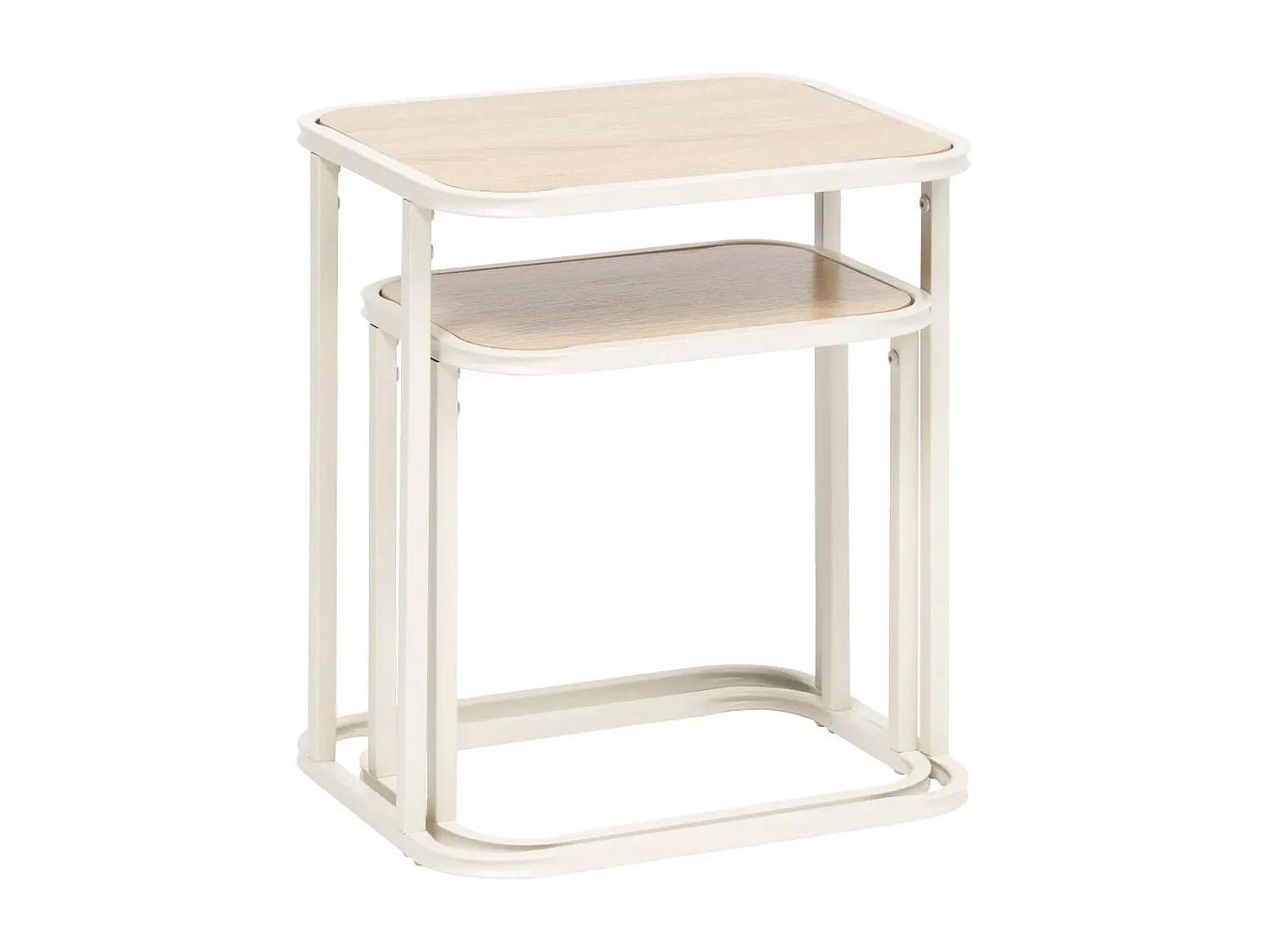 Lot de 2 Tables d'Appoint Gigognes "Curvy" 46cm Naturel