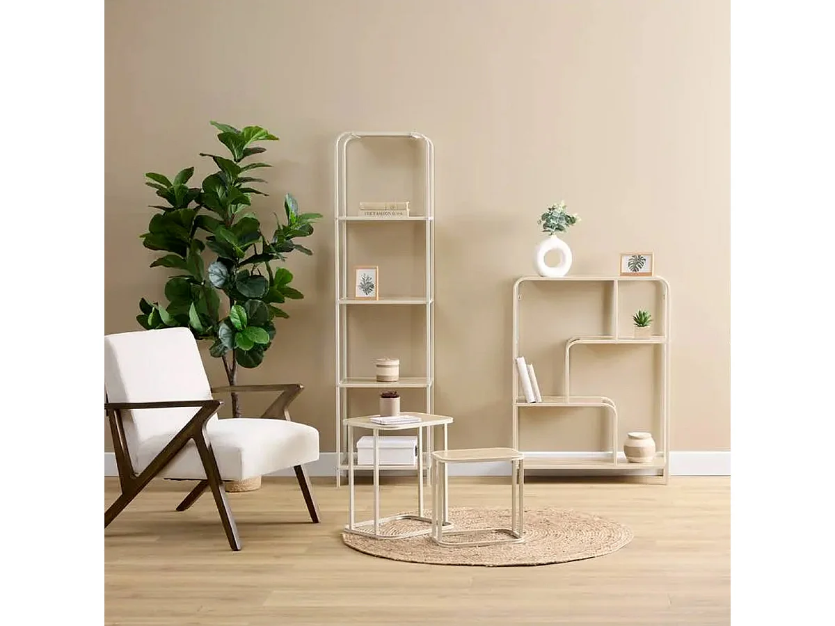 Lot de 2 Tables d'Appoint Gigognes "Curvy" 46cm Naturel