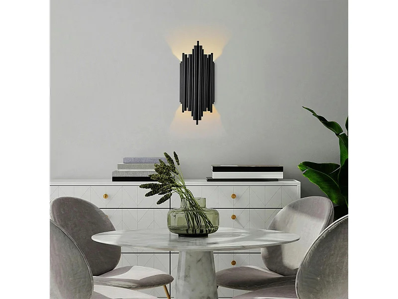 Applique design noire, structure graphique H. 50 cm SFAX