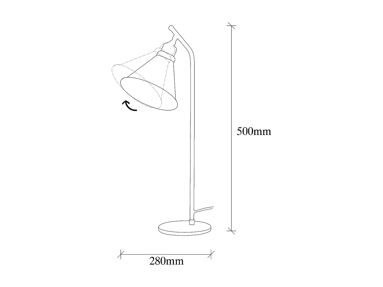 Lampe à poser vintage finition cuivrée, tête orientable SILE