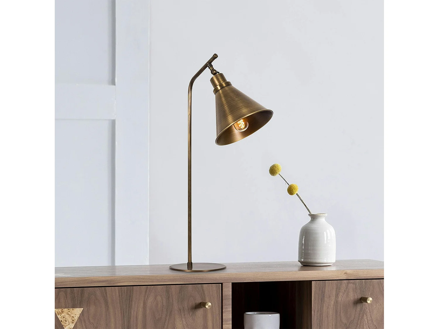 Lampe à poser vintage finition cuivrée, tête orientable SILE