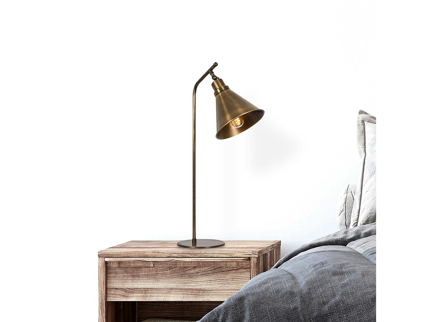 Lampe à poser vintage finition cuivrée, tête orientable SILE