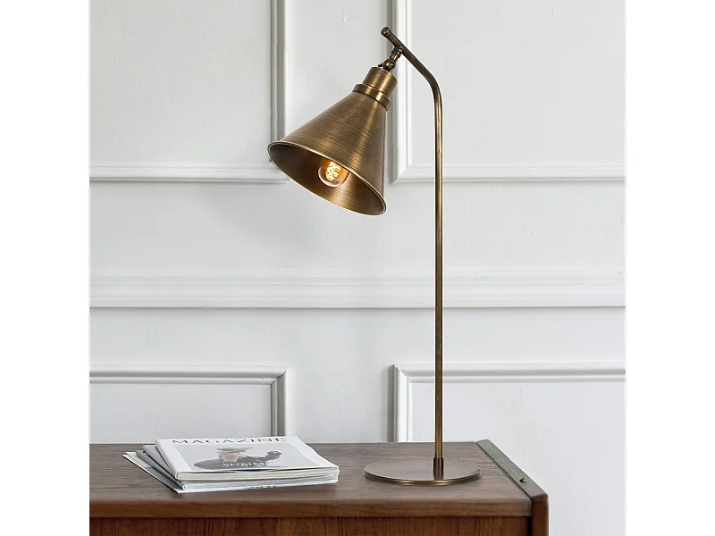 Lampe à poser vintage finition cuivrée, tête orientable SILE