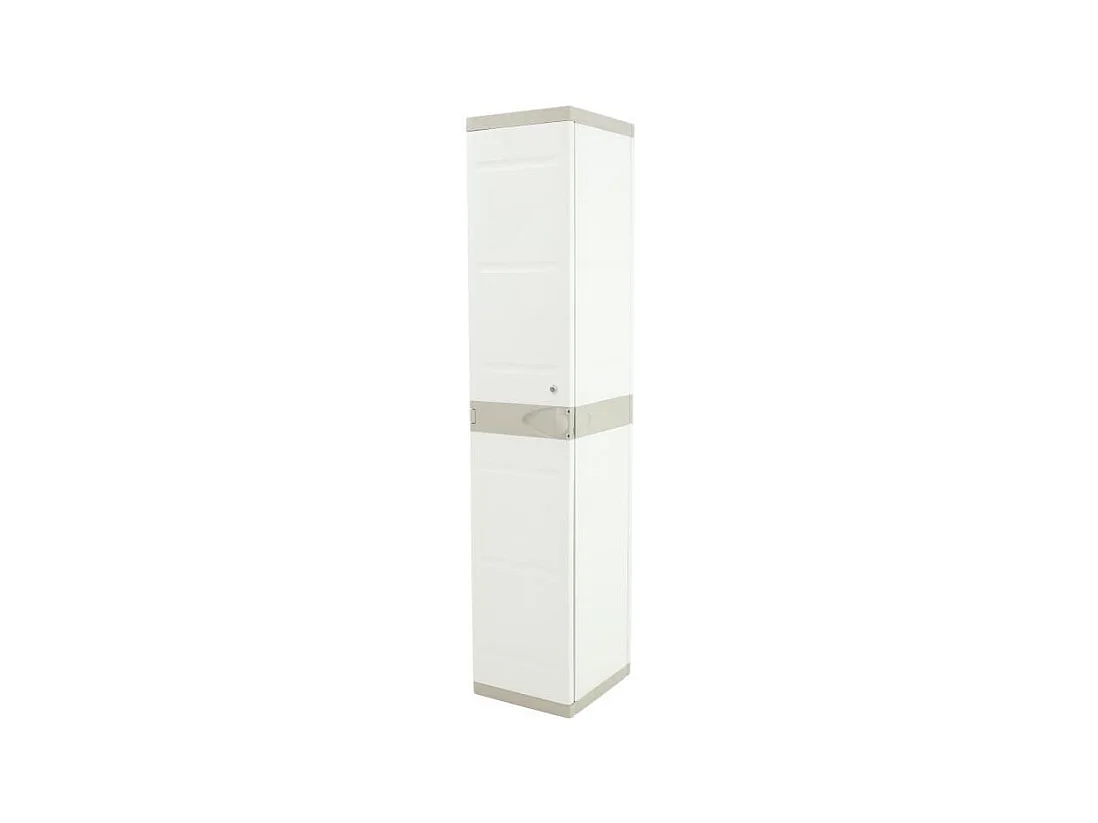 Armário Externo Titânio 1 Porta Bege 2 Prateleiras Cabide 35x176x41 cm