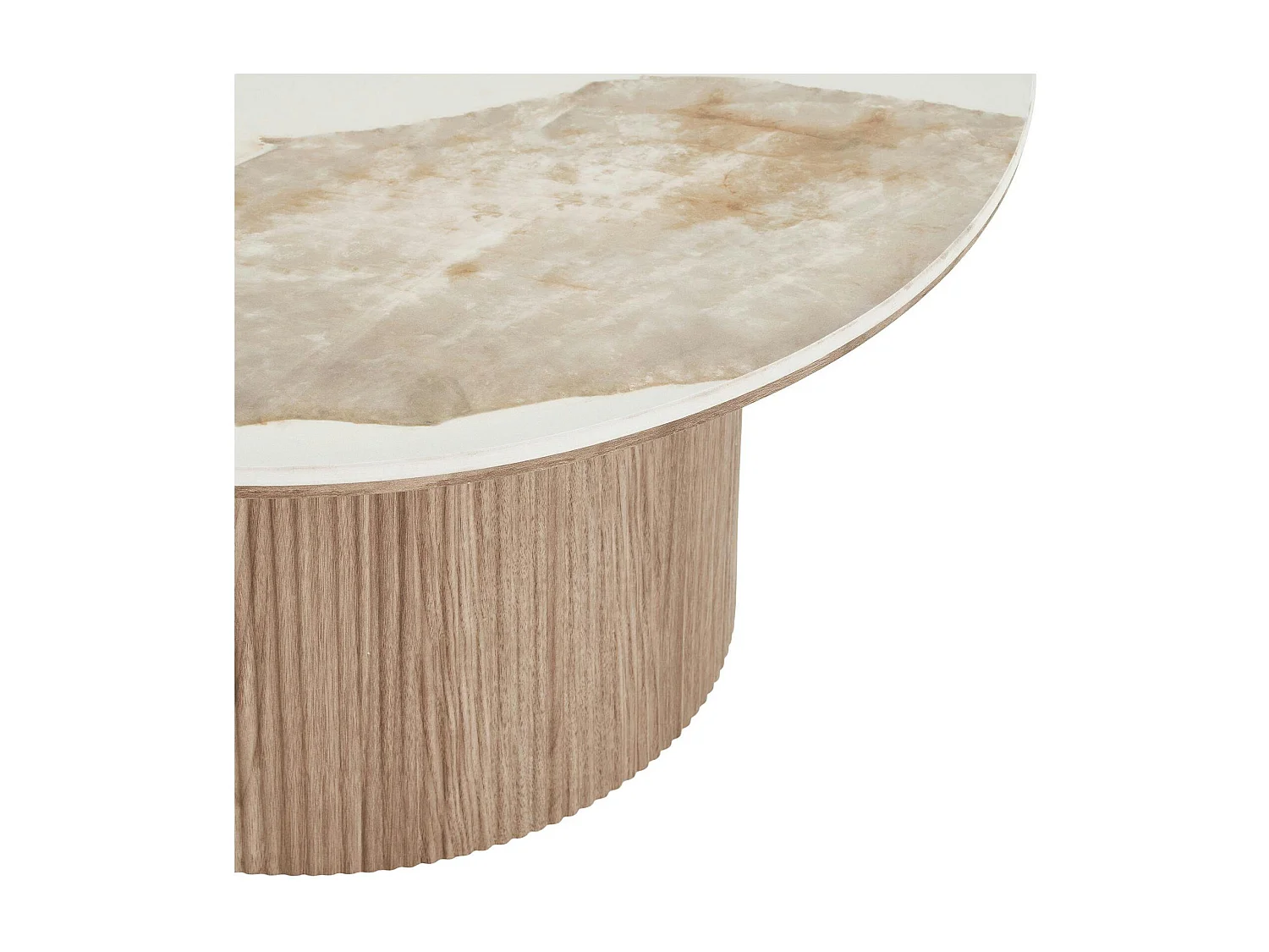 Table basse ronde en céramique effet marbre Ø80 cm PRATO