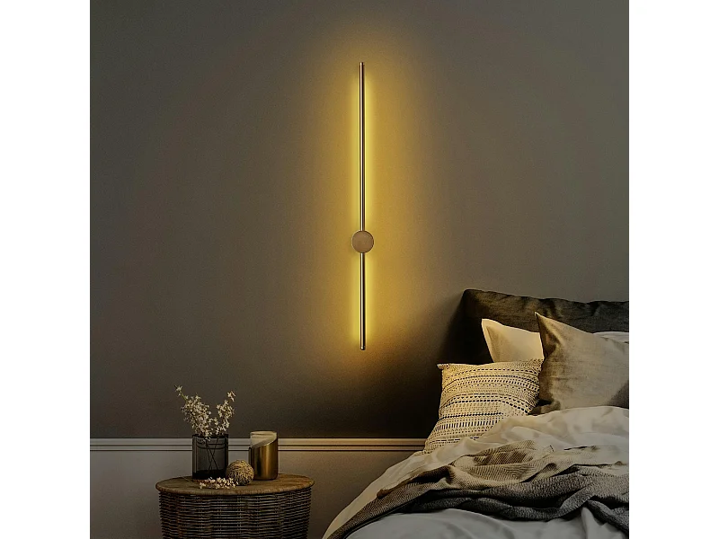 Applique murale LED design, 1 tige dorée verticale VIESTE