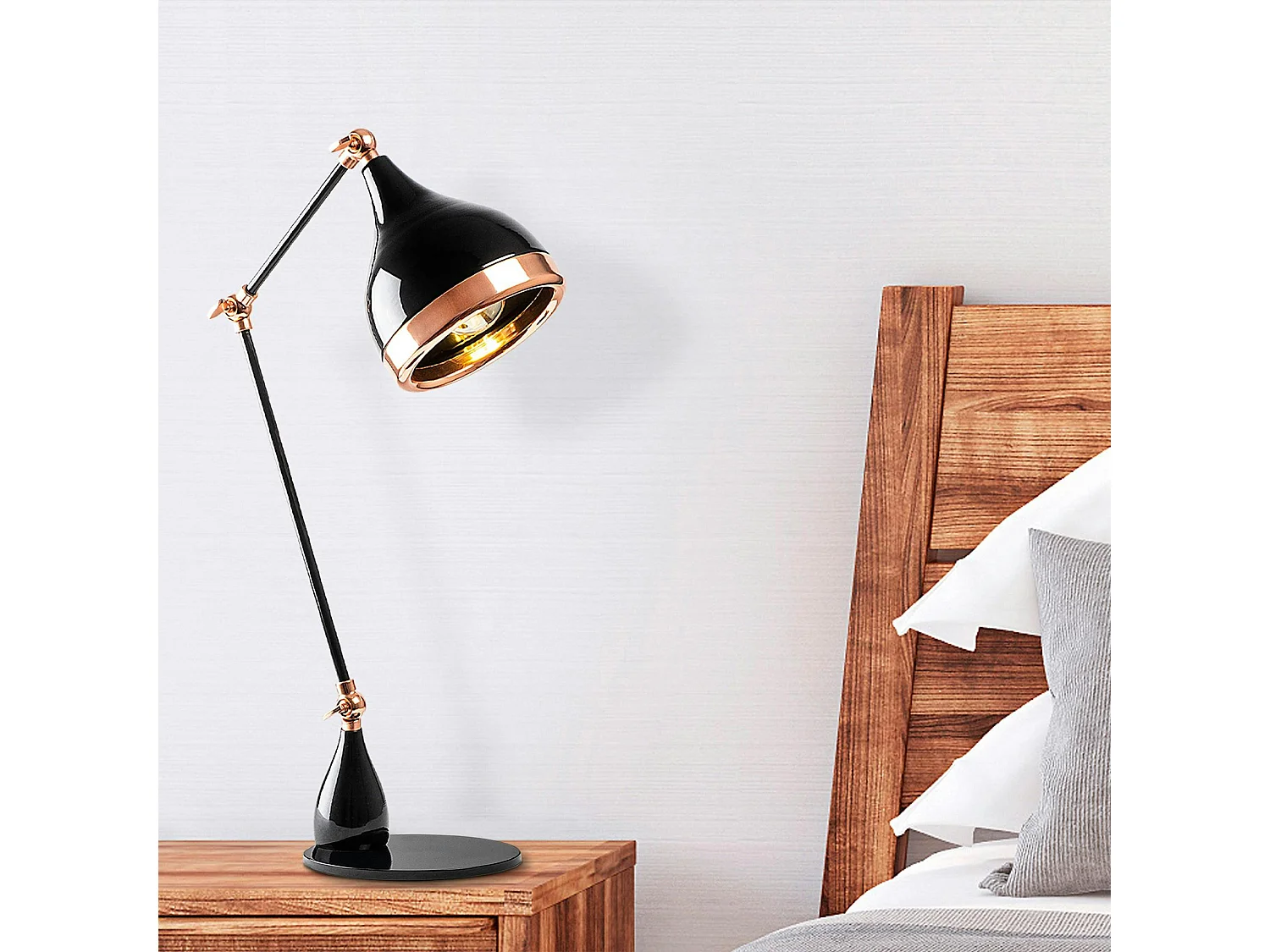 Lampe articulée design noir & cuivre, style moderne chic SILE