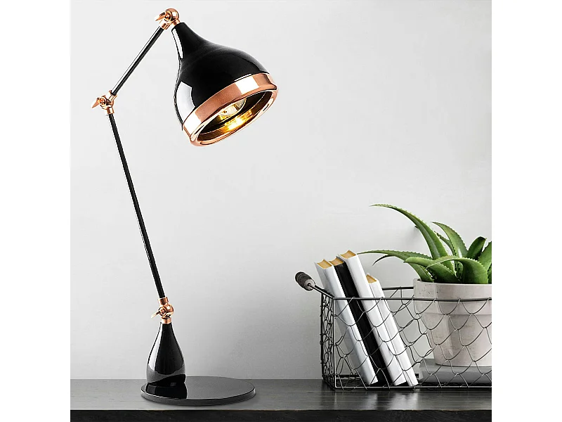 Lampe articulée design noir & cuivre, style moderne chic SILE