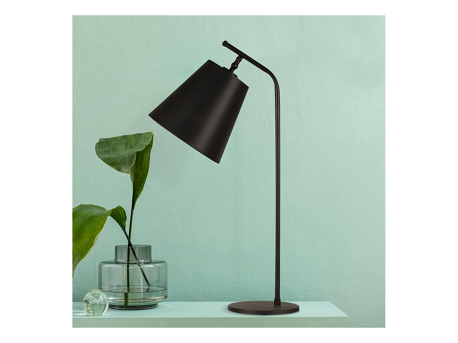Lampe de chevet vintage noire, abat-jour orientable ZURICH