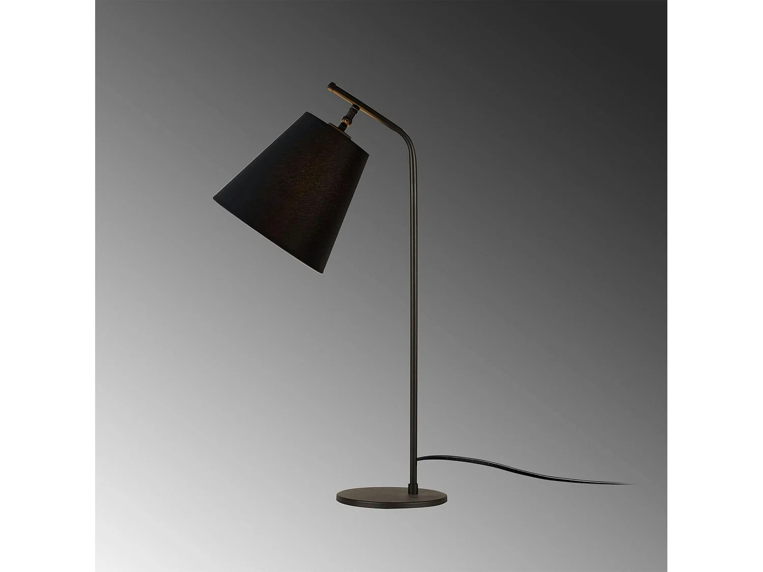 Lampe de chevet vintage noire, abat-jour orientable ZURICH