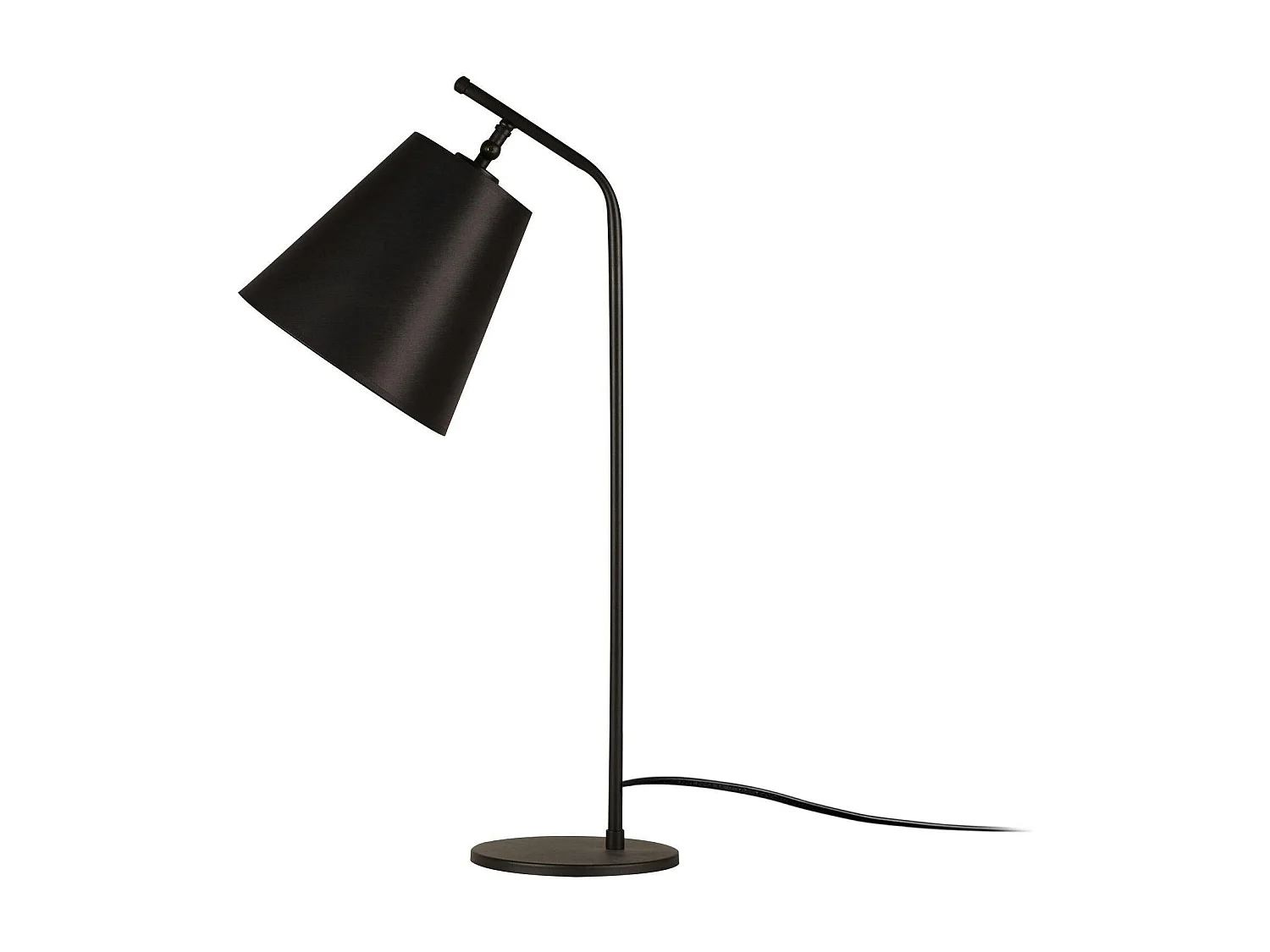 Lampe de chevet vintage noire, abat-jour orientable ZURICH