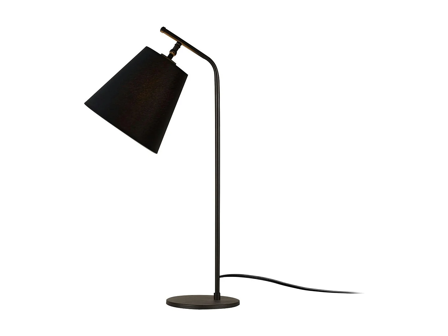 Lampe de chevet vintage noire, abat-jour orientable ZURICH