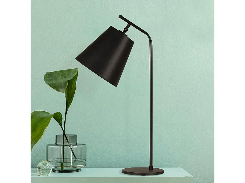 Lampe de chevet vintage noire, abat-jour orientable ZURICH
